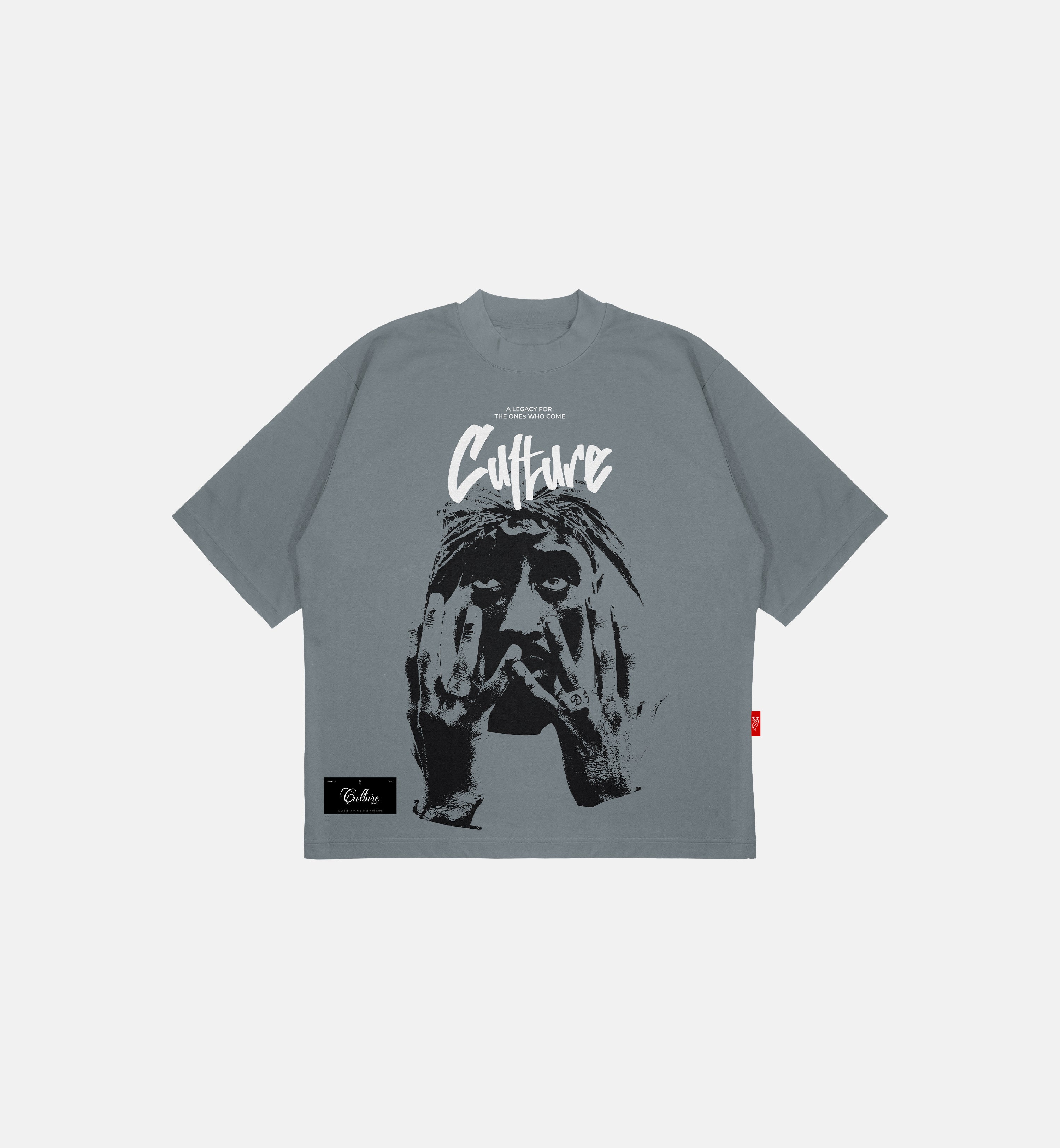 TUPAC SHAKUR GREY T-SHIRT